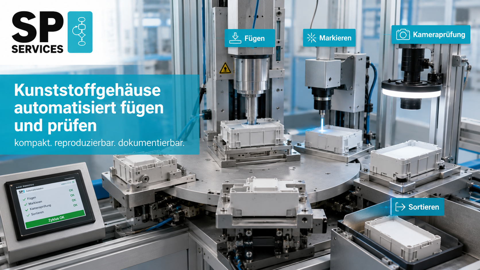 Vorschaubild Kunststoffgehäuse automatisiert fügen markieren prüfen